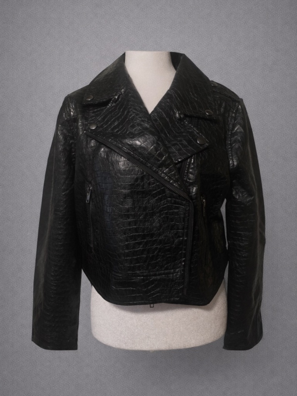ModCloth Crocodile Moto Jacket SZ MD